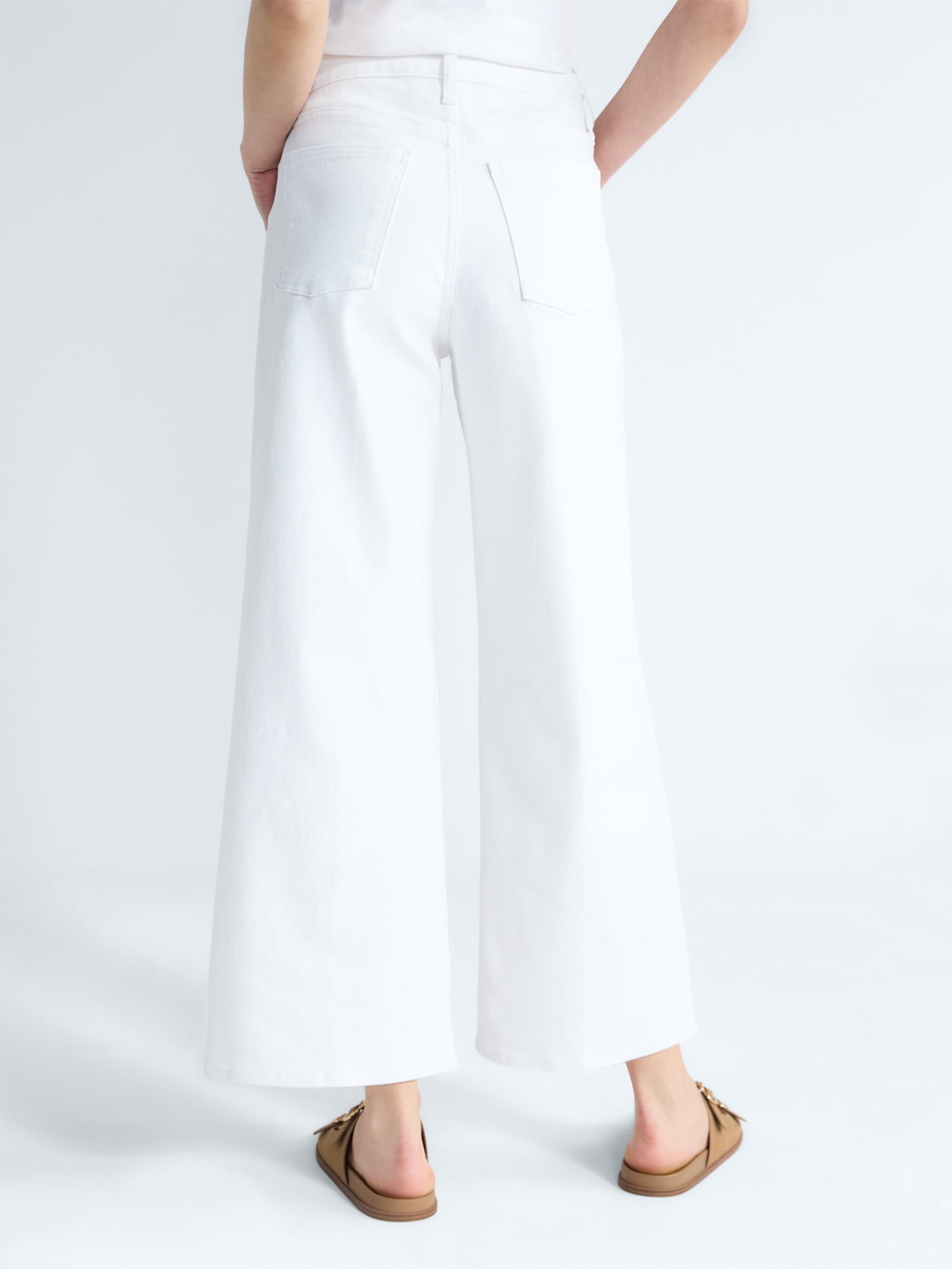 Free Assembly Women's and Women's Plus High Rise Cropped Wide Leg Jeans, Sizes 0-22W