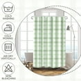 thumbnail image 4 of Green Buffalo Plaid Shower Curtain Farmhouse Texture Rustic Cottagecore Aesthetic Boho Chic Shower Curtains for Countryside Bathroom Bathtubs Decor Waterproof Fabric with Hooks 36x72 Inches, 4 of 6