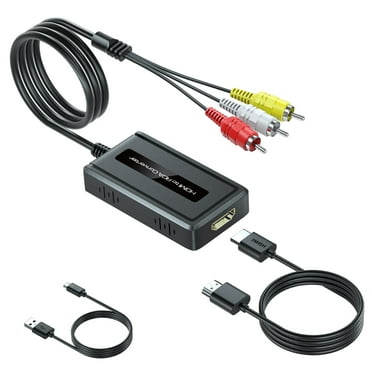 HDMI to RCA Converter with HDMI Cable RCA Cable, HDMI to Composite AV CVBS Converter for HDMI Devices to Display on Older TVs