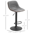 thumbnail image 3 of HOMCOM Adjustable Bar Stools Set of 2, Swivel Counter Height Bar Stools, 3 of 10