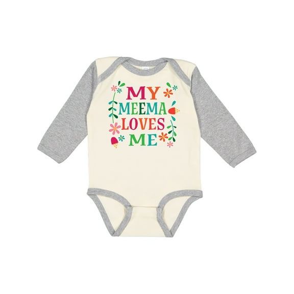 Inktastic My Meema Loves Me Girls Girls Long Sleeve Baby Bodysuit