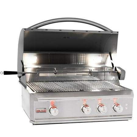 - Blaze Professional 34-inch 3-burner Built-in Natural Gas Grill With Rear Infrared Burner