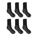 thumbnail image 4 of Calcetines de trabajo Socks Hanes Crew para hombre negros de 6 a 12 años, paquete de 6 pares, 4 of 6