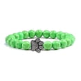 thumbnail image 1 of Pulsera con dije de huella de pata de piedra volcánica de lava negra mate natural, ideal como recuerdo para mascotas, amantes de los gatos y los perros., 1 of 2