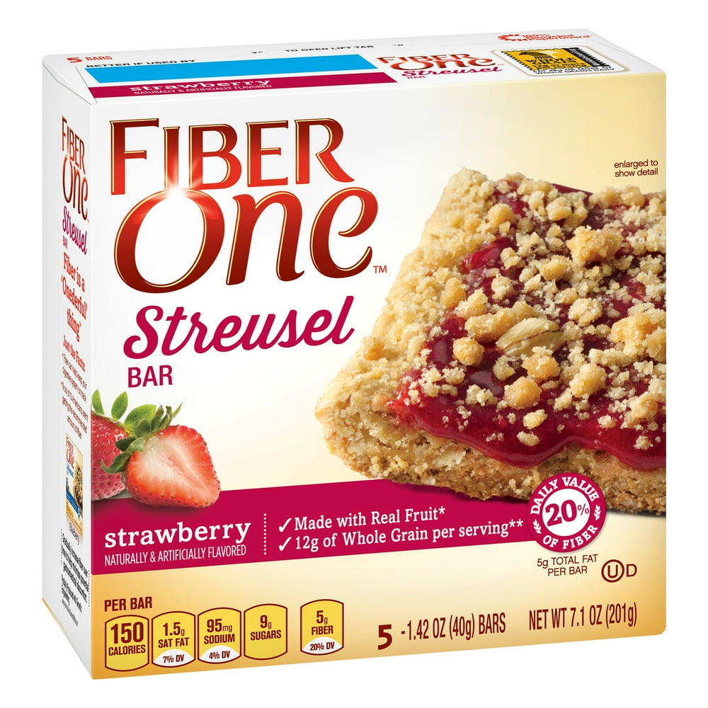 Fiber One Strawberry Streusel Bar, 7.1 oz Box