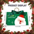 thumbnail image 3 of Christmas Treat Bags, 6.69X3.94X3.34" Santa Printed Paper Gift Bags with Wooden Handle, Christmas Candy Holders, Bow Decor Holiday Goodie Bags, Christmas Cookie Containers, Xmas Party Favor Pouches, 3 of 6