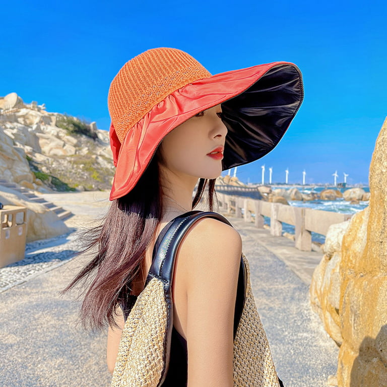 Hats for Men Women Womens Outdoor Casual Bow Decoration Big Head Design Sun  Hat Summer Hats for Women 