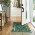thumbnail image 2 of ODIKA 2'x3' Washable Accent Rug Pet Friendly, Bedside Mat Trellis Farmhouse Minimalist Border Entry Trailing Door Botanical Refined for Bedroom, Nursery, RV, 2 of 7