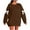 Brown, variant on Womens Plus Size Sweatshirts Round Neck Long Sleeve Pullover Bow Cute Tops Fall Winter Fashion Loose Fit Clothes Hot Pink XXXL