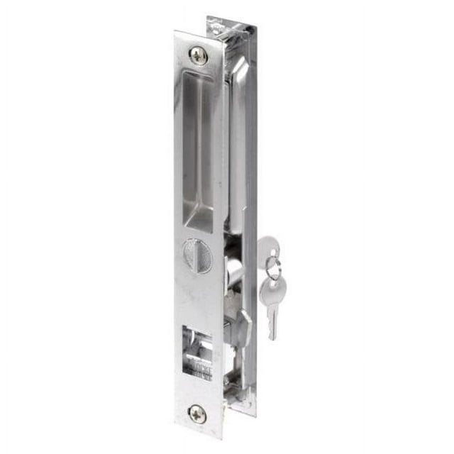 Prime Line Products 14416 Sliding Door Handle Set with Flush Locking Latch Chrome Plated