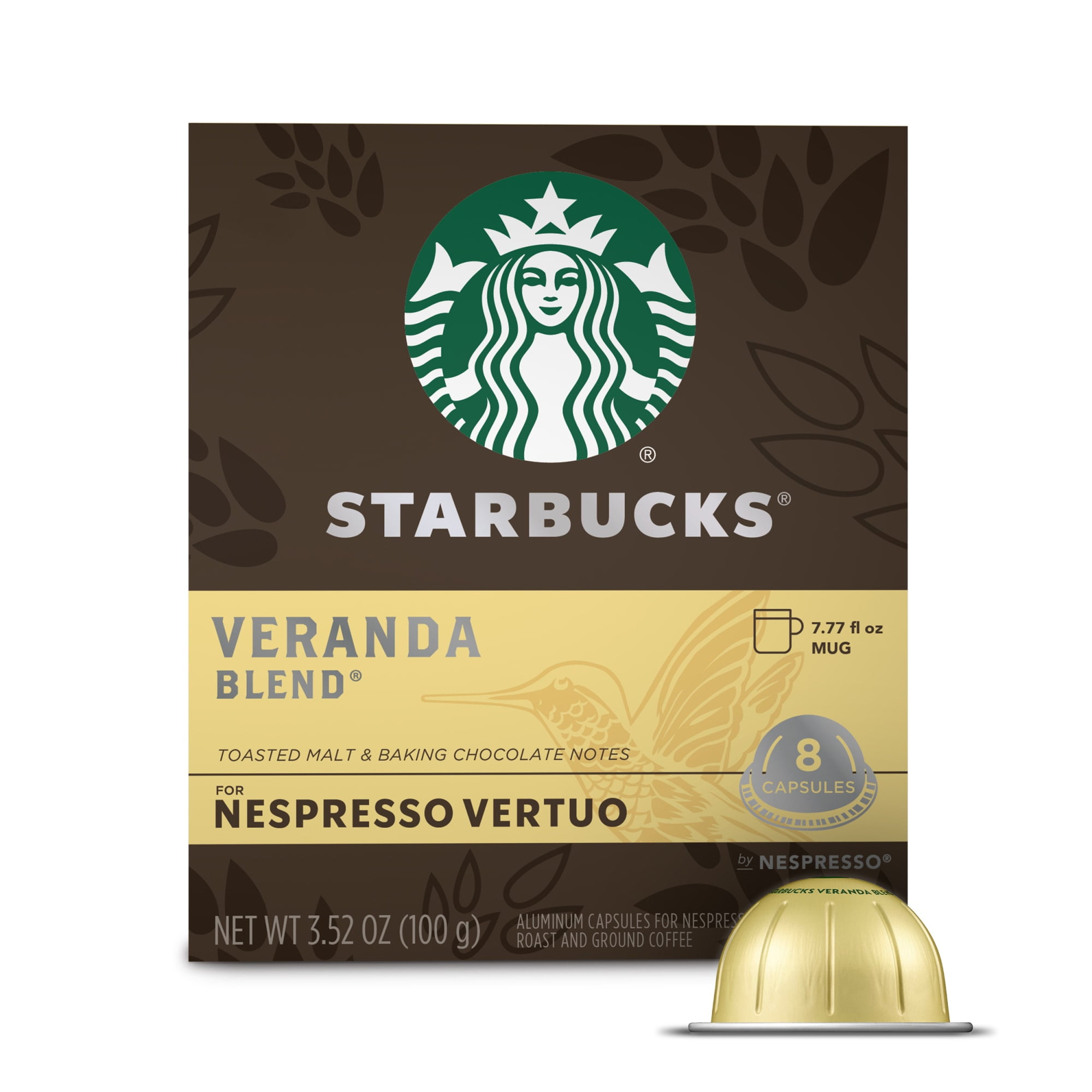 Starbucks by Nespresso Vertuo, Veranda Blend, Starbucks Blonde Roast Nespresso Pods, 8 ct