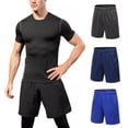 thumbnail image 3 of Xmarks Men's Gym Workout Shorts 2 Packs Quick Dry Bodybuilding Weightlifting Pants Training Running Jogger with Pockets, 3 of 5
