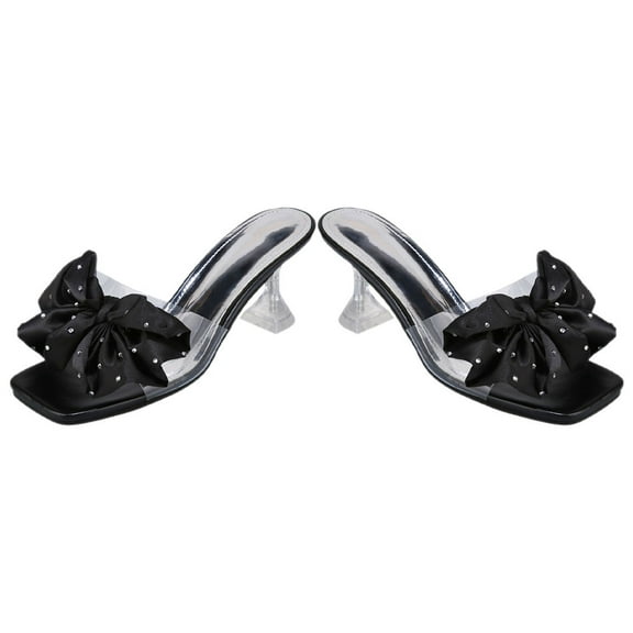 IBASETOY 1 Pair Slide Slippers Keeps Feet Cool and Glass Glue High Heel Women Different Occasions