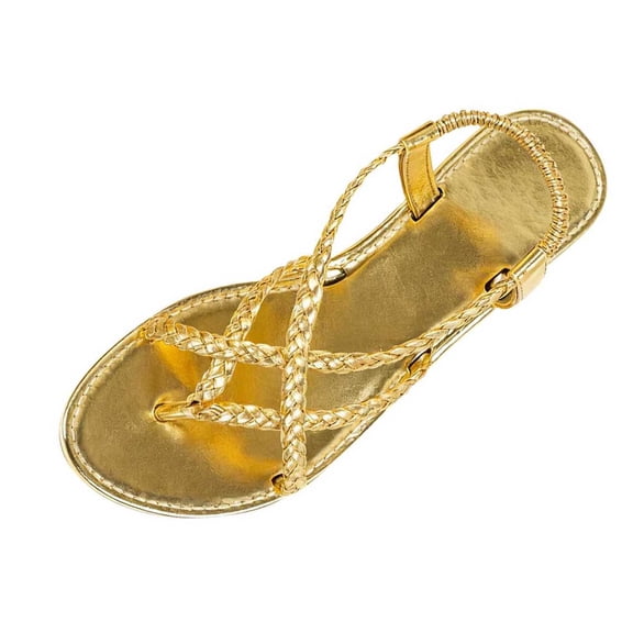 HBGVBA Womens Roman Sandals Summer Vintage Beach One Strap Fishes Mouth Toe Loop Flat Sole Outdoor Casual Shoes 42