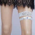 thumbnail image 4 of Blue Garter Belt for Brides Wedding Garter Set Lace Bridal Garter Party Leg Thigh Garters for Women, 4 of 4