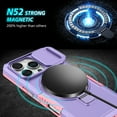 thumbnail image 5 of Allytechgroup Magnetic For iPhone 16 Pro Max Case with Ring, [1x Screen Protector] [Slide Camera Cover] Military Grade Drop Protection Back Cover For iPhone 16 Pro Max, Purple, 5 of 10