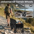 thumbnail image 5 of GVDV Heavy Duty Folding Wagon with Bench Seat – 550lbs/220L Large Collapsible Cart for Beach, Camping, Shopping, Tailgating, Sports & Groceries, Black, 5 of 8