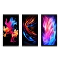 thumbnail image 2 of Designart "Liquid Ink Abstraction in Pink, Blue, and Orange" Abstract Liquid Ink Framed Wall Art Set Of 3 - Blue Modern Frame Gallery Wall Set For Home Decor, 2 of 6