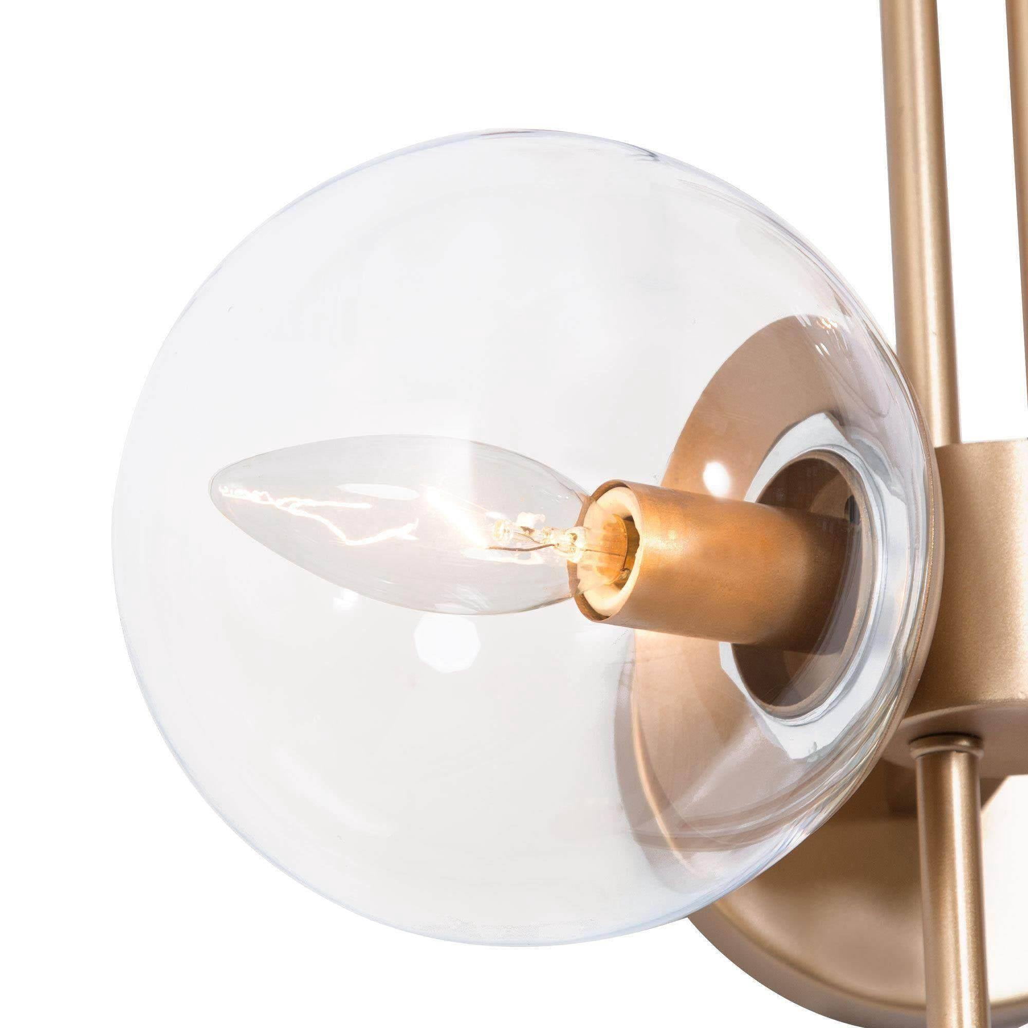 LNC Gold Globe Wall Sconce, 3-Light Modern Glass Fixture, E12, 30"H Vertical Mount