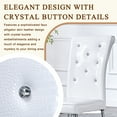 thumbnail image 5 of TesNus Modern Glam Dining Chairs Set of 2, White Faux Leather with Crystal-Tufted High Back, Croc Texture, Chrome Metal Legs, Wipe-Clean, Wobble-Free When Leveled, Easy Assembly, 5 of 9