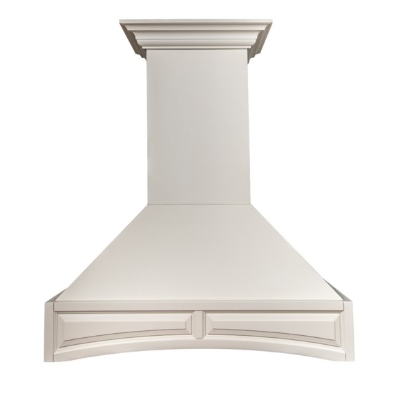 ZLINE 36 in. Wooden Wall Mount Range Hood in White - Includes Remote Motor