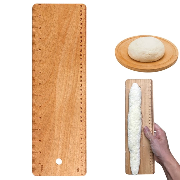 Food-Grade Beech Wood Baguette Flipping Board, 15.75in Long Transfer Peel to Keep Dough Shape for Bread Baking