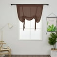 thumbnail image 3 of Yipa Tie Up Window Curtains, Sheer Window Drapes,Short Curtain Scarf,Cafe Kitchen Curtain Valance,Rod Pocket Curtain Panel Brown 23.6" Width x55" Length 2-Panel, 3 of 9