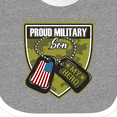 thumbnail image 4 of Inktastic Proud Military Son Boys Camo Flag Boys Baby Bib, 4 of 4
