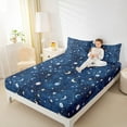thumbnail image 4 of Manfei Stars Moon Planet Full Size Sheets,Space Starry Bed Sheets,Dreamy Blue Sheet Sets For Teens,Breathable Home Decor,4-Piece, 4 of 7