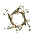 thumbnail image 2 of Northlight 11" Unlit Brown/Pink Artificial Christmas Floral Twig Wreath, 2 of 2