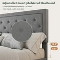 thumbnail image 6 of Sifurni Queen Bed Frame Upholstered Platform Bed with Adjustable Headboard, No Box Spring Needed, Light Gray, 6 of 9