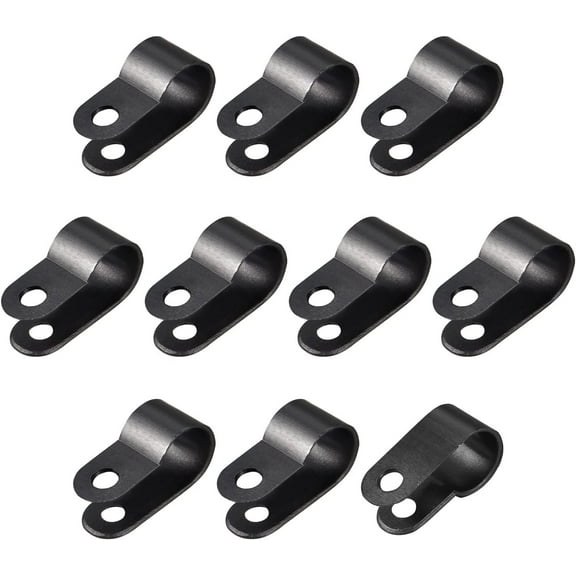 R-type Cable Clips Wire Management Clamp, [for Keeping Wire Neat ] - Nylon / 0.41-inch / Black / 100 Pcs