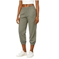 thumbnail image 2 of Womens Cotton Linen Pants with Pockets High Waist Comfy Casual Loose Lightweight Summer Elastic Waist Trousers, 2 of 7