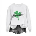 thumbnail image 2 of Herrnalise Women's St. Patrick's Day Clover Printed Tops Irish Shamrock Sweatshirt Long Sleeve Slouchy Pullover Tops Gear up for greatness for less, 2 of 4