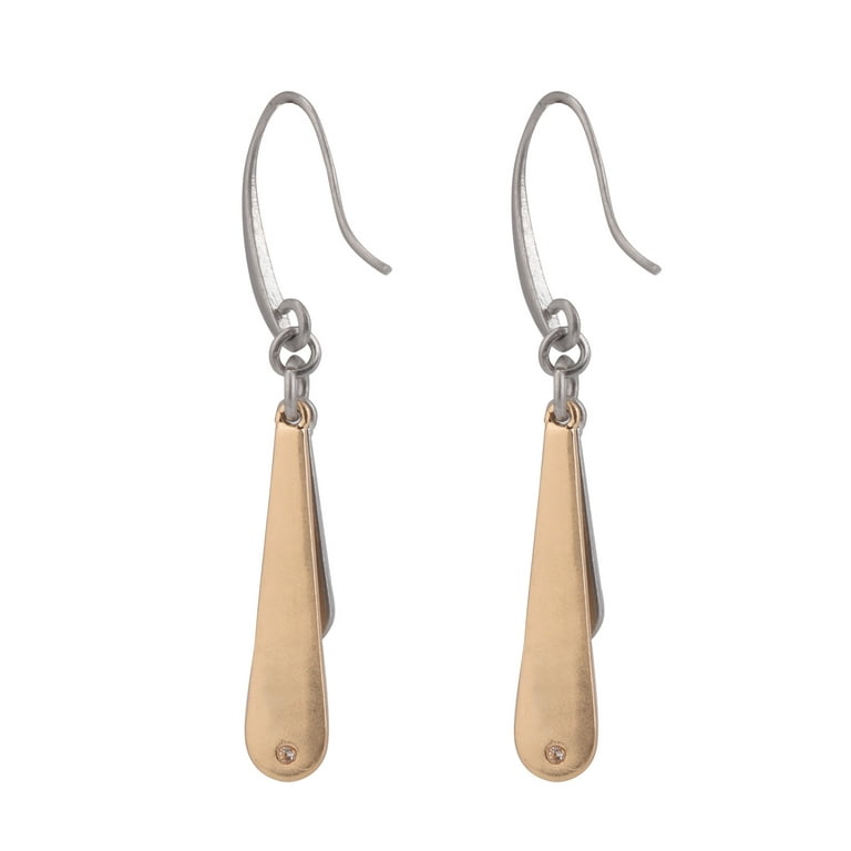 Two-Tone Teardrop Huggie Earring Two-Tone Teardrop Huggie Earring