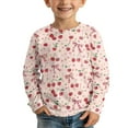 thumbnail image 3 of Garronmavis Cherry Girls Long Sleeve T-Shirts Size 9-10 Loose Bowknot Kids Basic Soft Long Sleeve Tees Top Warm Casual Crewneck Loose Fit Tee Tops Lightweight for Daily Life, 3 of 7