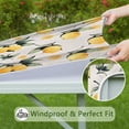 thumbnail image 6 of Yellow Lemon Fruits White Pattern Square Fitted Tablecloth with Elastic Edge,Square Table Cover,Washable Elastic Table Cover for Home Kitchen Party Decor 36"x36", 6 of 6