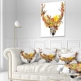 thumbnail image 3 of Designart Roe Deer with Flowers - Floral Throw Pillow - 12x20, 3 of 5