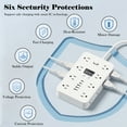 thumbnail image 6 of RONY 16-Outlet 5 USB Port Surge Protector Power Strip, 3-Sided Plug Outlet Extender with 10ft Long Extension Cord, White, 6 of 12