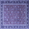 thumbnail image 1 of Ahgly Company Machine Washable Indoor Square Persian Blue Traditional Area Rugs, 4' Square, 1 of 4