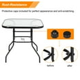 thumbnail image 6 of UBesGoo Outdoor Glass Surface Steel Frame Dining Table Durable 31.5", Patio Glass Table for Breakfast, Black, 6 of 8