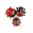 thumbnail image 5 of Moda dibujos animados Simple esmalte tres mariquitas broche mujeres ropa broche accesorio JAMW Sencillez, 5 of 5