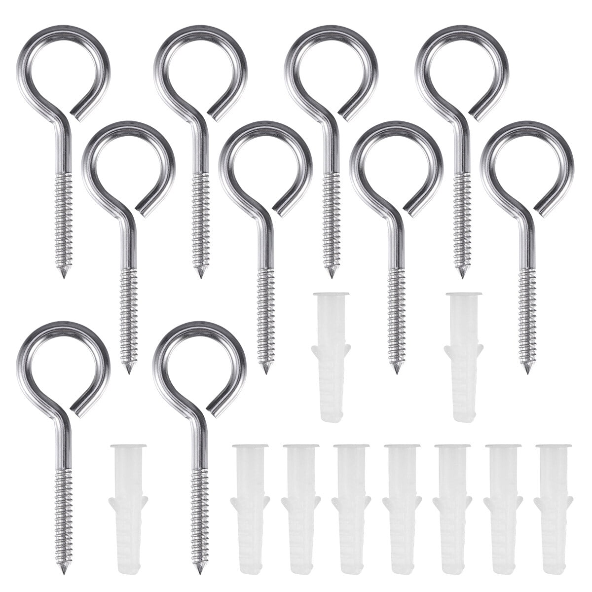 Sturdy Stainless Steel Eye Hooks - 4-Pack Heavy Duty Screw-In Hanging Rings For Indoor & Outdoor Use