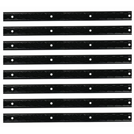 8 Pack Heavy Duty Aluminum 2ft L-Track Trailer Tie Down Rail for Enclosed, Utility Trailers, Cargo Vans, Truck Beds, Securing Motorcycles, ATVs, Dirt Bikes - 2,225 lbs BS - Black