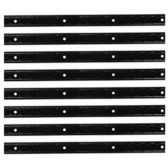 8 Pack Heavy Duty Aluminum 4ft L-Track Trailer Tie Down Rail for Enclosed, Utility Trailers, Cargo Vans, Truck Beds, Securing Motorcycles, ATVs, Dirt Bikes - 2,225 lbs BS - Black