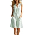 thumbnail image 3 of Sentmoon Jumpsuits for Women Shorts Solid Color Sleeveless V Neck Overalls for Women Loose Fit Button Down Breathable Loose Fit Casual Summer Rompers with Pockets, 3 of 8