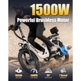 thumbnail image 2 of SUNTIBYE SE1 Bicicleta Eléctrica de Montaña Plegable para Adultos, Motor de 1000W, 28MPH, Batería de 48V 15Ah, E Bike de Llanta Ancha de 20", UL2849, Blanca, 2 of 6