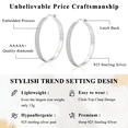 thumbnail image 3 of VEEDOFA Silver Plated CZ Hoop Earrings for Women, Lightweight Hoops, Gift for Women, 3 of 9