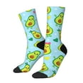 thumbnail image 2 of Uemuo Cartoon Avocado Pattern Women's Crew Socks, Soft Durable Breathable Moisture-Wicking with Odor Control Cotton socks, 2 of 9