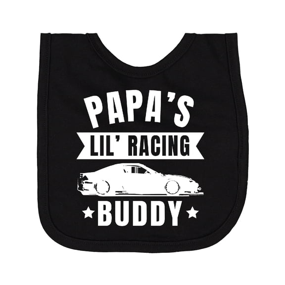 Inktastic Papas Lil Racing Buddy Newborn Bib
